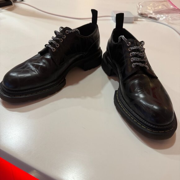 Dior Homme Black Leather Derby Shoes, Size: Men's US 8.5, Black - Picture 4 of 5